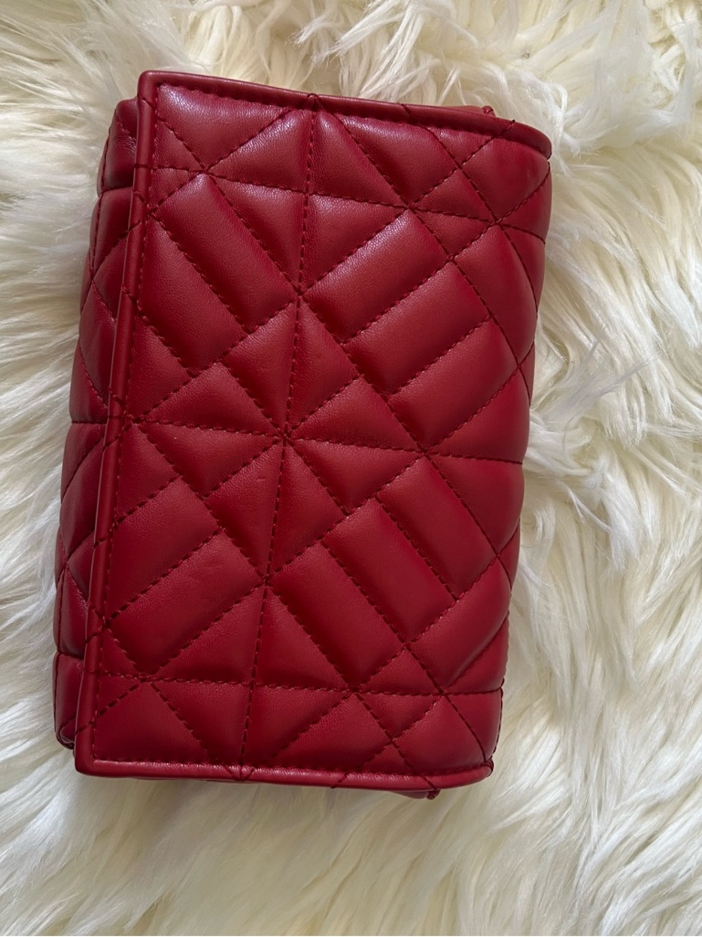 Zara Quilted Red Wallet